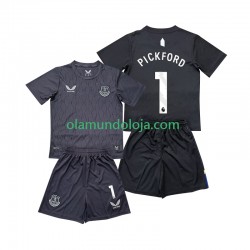 Camisola Everton Pickford 1 Guarda-redes Criança Equipamento Segundo 2025-2026 Manga Curta